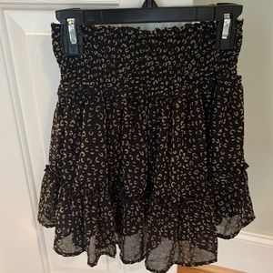 altar’d state cheetah print ruffle mini skirt